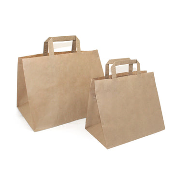 Shopper di carta color avana, fondo largo, due diverse misure